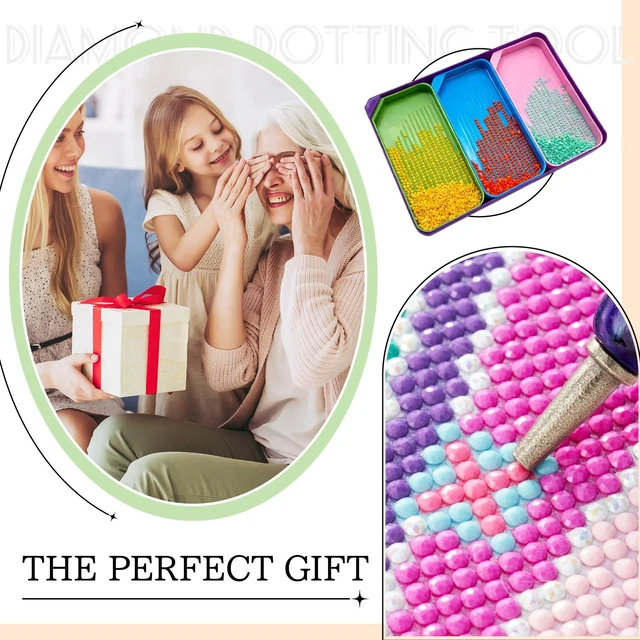 Alt view image 5 of 7 - 4PCS Diamond Art Trays, Rhinestone Tray Organizer, Diamond Art Storage Containers Kit, Sorting Tray for DIY Crafts Rhinestone Beads, Diamond Painting Tools Accessories