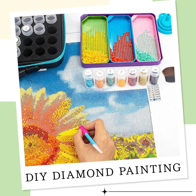 Alt view image 6 of 7 - 4PCS Diamond Art Trays, Rhinestone Tray Organizer, Diamond Art Storage Containers Kit, Sorting Tray for DIY Crafts Rhinestone Beads, Diamond Painting Tools Accessories
