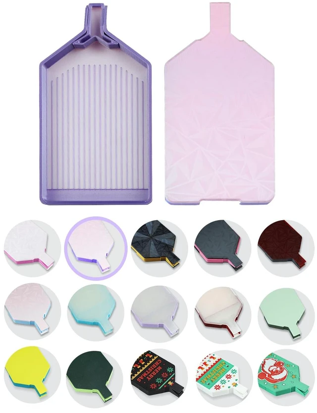 Main image of Dreamy Bi-Tonal Diamond Art Tray with Lid, Lavender Blush Mist | The diamond painting tray with lid keeps diamond art beads organized. Practical diamond painting accessories for projects.