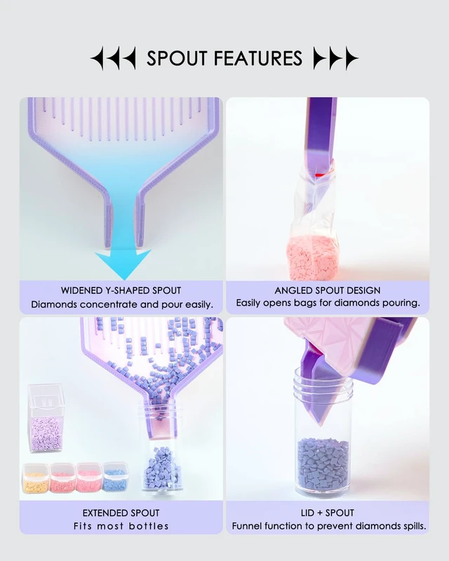 Alt view image 5 of 7 - Dreamy Bi-Tonal Diamond Art Tray with Lid, Lavender Blush Mist | The diamond painting tray with lid keeps diamond art beads organized. Practical diamond painting accessories for projects.