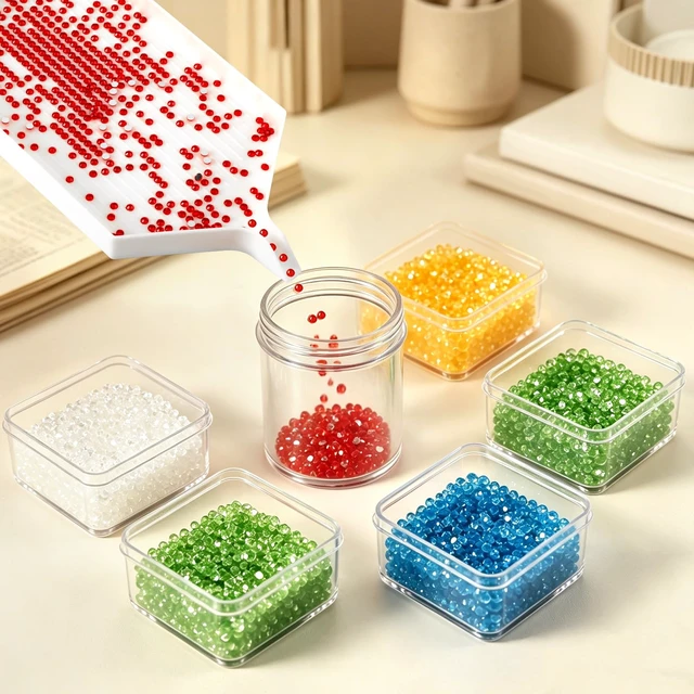 Alt view image 4 of 7 - 6 Pack Diamond Art Painting Trays Rhinestone Bead Sorting Tray | Sturdy Plastic, For DIY Craft Enthusiasts, Quick Rhinestone Sorting, Curved Spout Design for Neat Pouring