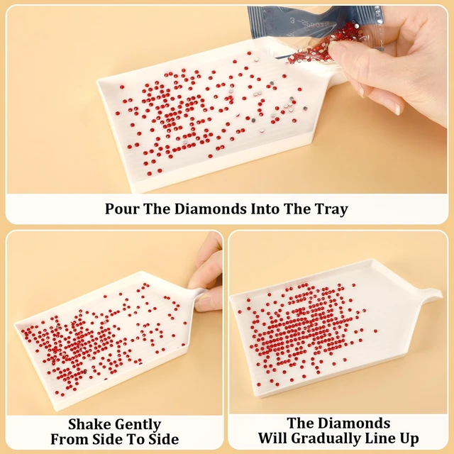 Alt view image 6 of 7 - 6 Pack Diamond Art Painting Trays Rhinestone Bead Sorting Tray | Sturdy Plastic, For DIY Craft Enthusiasts, Quick Rhinestone Sorting, Curved Spout Design for Neat Pouring