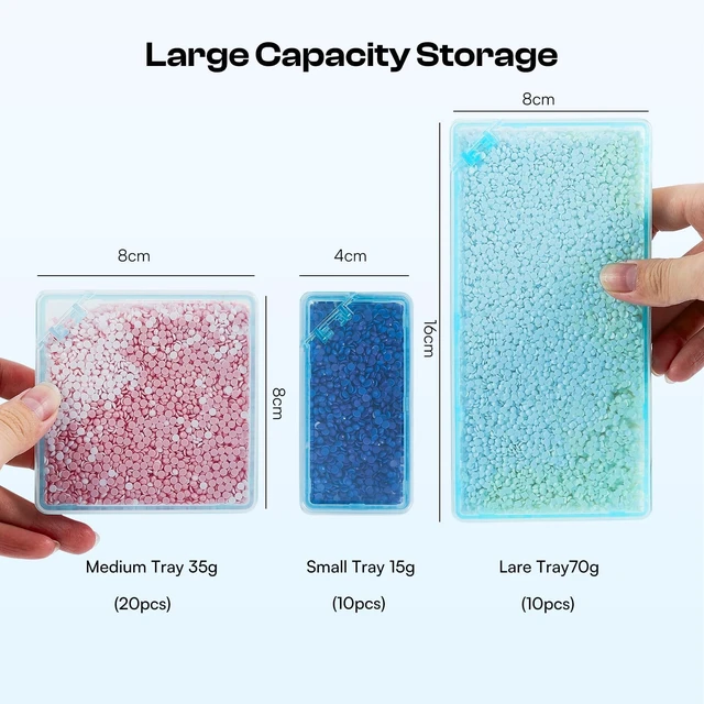 Alt view image 2 of 7 - 40 PCS Diamond Painting Storage Containers Trays wit Lids, 3 Size | 4 in 1 Functional Diamond Painting Trays, Multi-Slot Design System, Static-Free Deep Groove Design, Organizer for Diamond Art