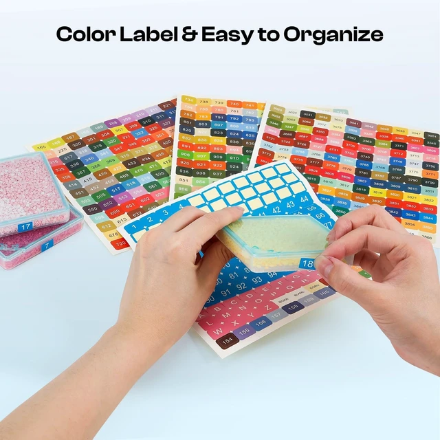 Alt view image 6 of 7 - 40 PCS Diamond Painting Storage Containers Trays wit Lids, 3 Size | 4 in 1 Functional Diamond Painting Trays, Multi-Slot Design System, Static-Free Deep Groove Design, Organizer for Diamond Art