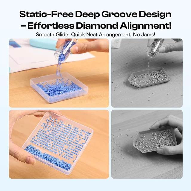 Alt view image 7 of 7 - 40 PCS Diamond Painting Storage Containers Trays wit Lids, 3 Size | 4 in 1 Functional Diamond Painting Trays, Multi-Slot Design System, Static-Free Deep Groove Design, Organizer for Diamond Art