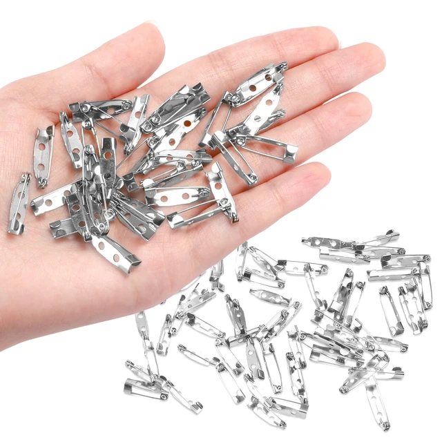 Alt view image 7 of 7 - 100Pcs Brooch Pin Backs for Jewelry Making, Badges & DIY | Silver Bar Pin Clasps, 4 sizes (0.78/1/1.4/1.77 inch), for Name Tags, Crafts, Sewing, and Accessory DIY Projects