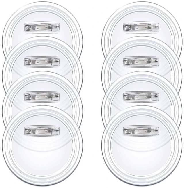 Main image of 20 Set Clear Pins for Crafts, Plastic Button Making Kit, Blank Pins Bulk, Make Your Own Buttons Badge Maker DIY Crafts, Photo Buttons (2.36 Inch)