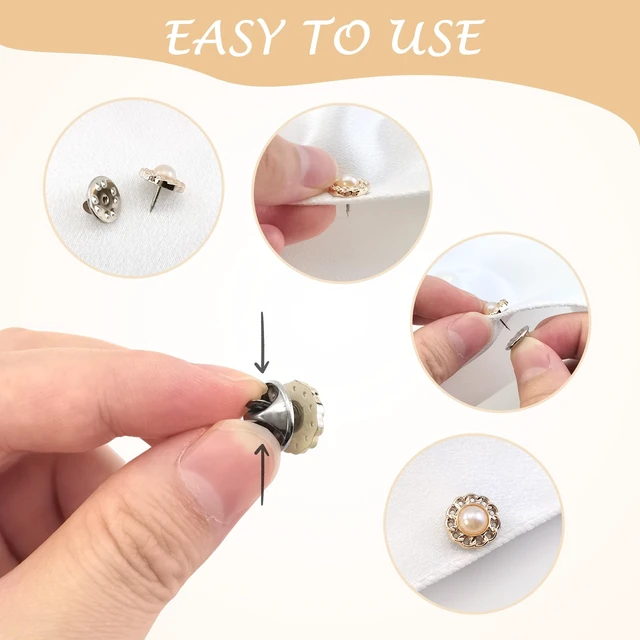 Alt view image 3 of 7 - 10 PCS Lapel Pins for Women, Modesty Pins Safety Brooch Buttons | Secure Clasp, Blouse Fasteners, Decorative Stud Pins for DIY Bag, Cardigan, Dress, Clothes, Scarf, Shawl, Shirt, Sweater