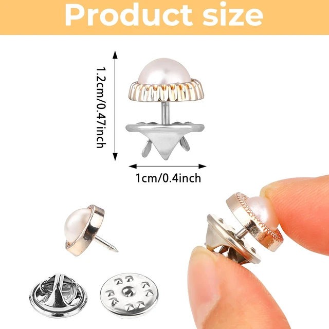 Alt view image 2 of 7 - 40pcs Women Shirt Brooch Pins,No Sew Reusable Cover Up Pins,Rhinestone and Pearl Buttons for Women Fashion, Replacement Safety Button for Clothing Shirt Dress Sweaters Coat Shawl