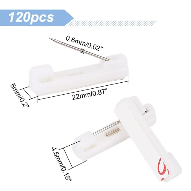 Alt view image 4 of 7 - 120 Pack 0.8 Inch Safety Bar Pins, Rectangle Adhesive Back Badge Crafting Pins for ID Badges, Brooch, Name Tags, Ribbons, Clothes