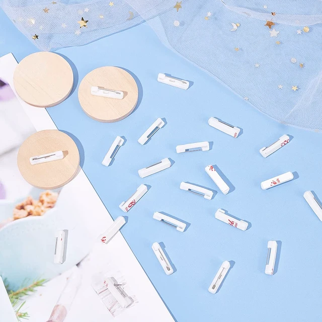Alt view image 2 of 7 - 120 Pack 0.8 Inch Safety Bar Pins, Rectangle Adhesive Back Badge Crafting Pins for ID Badges, Brooch, Name Tags, Ribbons, Clothes