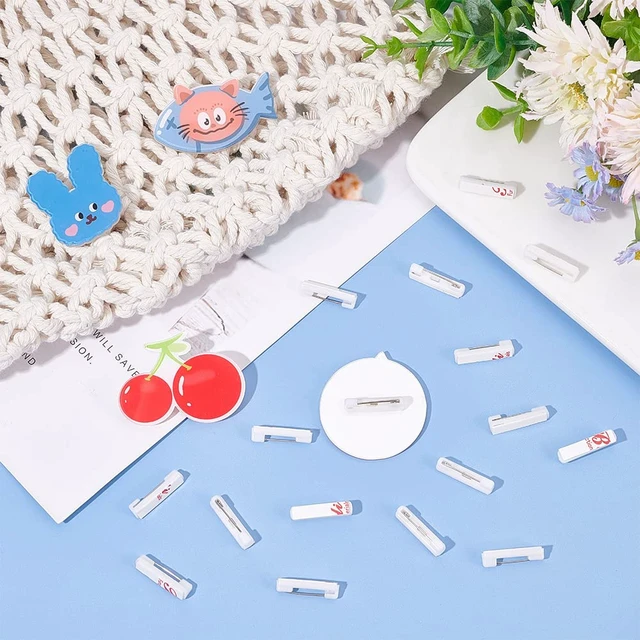 Alt view image 3 of 7 - 120 Pack 0.8 Inch Safety Bar Pins, Rectangle Adhesive Back Badge Crafting Pins for ID Badges, Brooch, Name Tags, Ribbons, Clothes