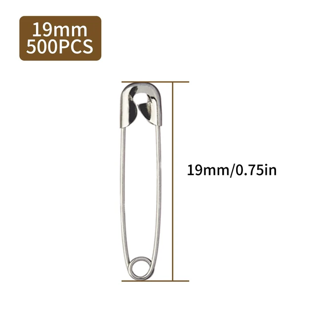 Alt view image 2 of 6 - 500PCS Safety Pins, 0.75Inch/19mm Small Safety pins, Rust Resistant Nickel Plated Steel Set for Crafting, Sewing, Rimming Fastening Clip Button for Garment Hang Tag (Silver)