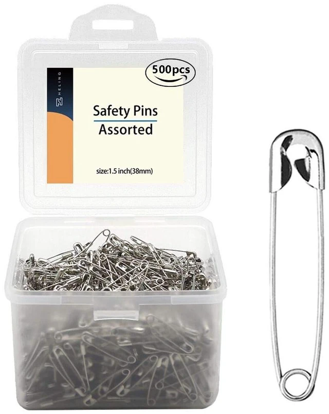 Main image of 1.5Inch/38mm Safety Pins Bulk (38mm-500pcs)