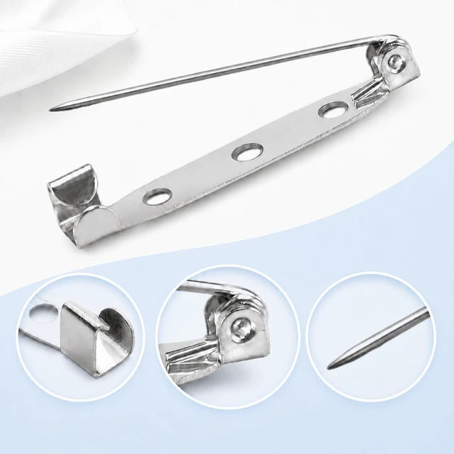 Alt view image 6 of 7 - 150PCS Brooch Pin Backs, Silver Safety Clasps, 5 Sizes with Boxed | Metal Safety Clasps for Jewelry Making, Badge Pins, Button Pins, DIY Brooches and Craft Projects (5 Sizes)