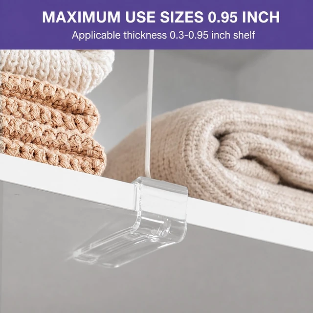 Alt view image 3 of 7 - 6 Pack Clear Shelf Dividers for Closet, Vertical Purse Organizer for Handbags, Closet Organizers and Storage for Sweaters, Clothes, Towels, Clutches and Wood Shelves