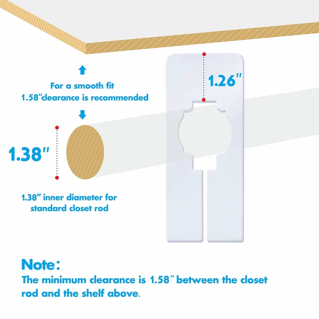 Alt view image 2 of 6 - 30 PCS Rectangular White Plastic Closet Dividers with a Bonus Marker, Writable and Reusable for Sorting Clothing Size, Color, Size 2 x 5.4(Inner Diameter 1.38)