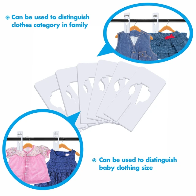 Alt view image 5 of 6 - 30 PCS Rectangular White Plastic Closet Dividers with a Bonus Marker, Writable and Reusable for Sorting Clothing Size, Color, Size 2 x 5.4(Inner Diameter 1.38)