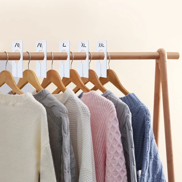 Alt view image 6 of 6 - 30 PCS Rectangular White Plastic Closet Dividers with a Bonus Marker, Writable and Reusable for Sorting Clothing Size, Color, Size 2 x 5.4(Inner Diameter 1.38)