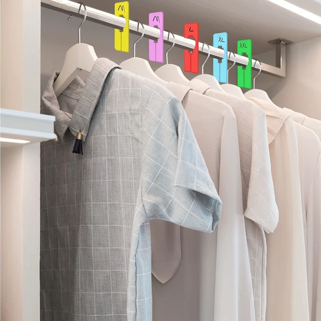 Alt view image 7 of 7 - 30 Pcs Dividers for Hanging Clothes, Clothing Plastic Rack Size Dividers Rectangular Reusable Closet Separators Closet Labels dividers Closet Clothes Dividers(Colorful)