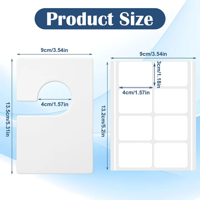 Alt view image 2 of 7 - 36 Pack White Clothing Rack Size Dividers with 50 Large Blank Labels, Rectangular Clothing Closet Dividers, Reusable Closet Separators for Wardrobe Organization