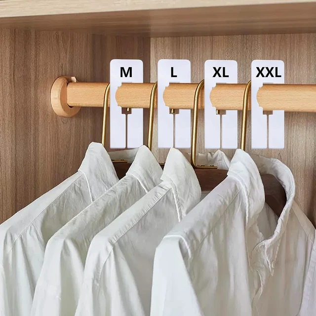 Alt view image 6 of 7 - 30 Pack Blank Clothing Rack Size Dividers with Marker | Customizable label area; Black marker included; Lightweight PS plastic; Slotted rod design; Size and category sorting