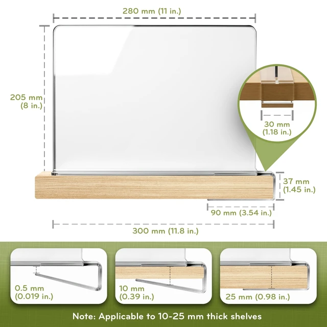 Alt view image 2 of 7 - 6 Pack Acrylic Shelf Dividers Closet Organizers, Closet Shelf Dividers | Clothes, Books, Shoes, Purse & Towel Organizers for Closet. Only Suitable for Wooden Shelves