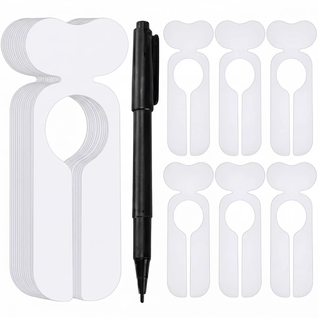 Main image of 20 Pack Closet Dividers for Hanging Clothes Clothing Size Clothing Rack Dividers Baby Closet Dividers Weekly Clothes Organizer with 1 Piece Marker Pen for Home Closet Cloth Store