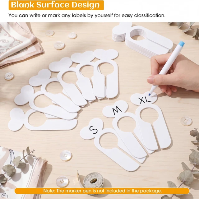 Alt view image 4 of 7 - 20 Pack Closet Dividers for Hanging Clothes Clothing Size Clothing Rack Dividers Baby Closet Dividers Weekly Clothes Organizer with 1 Piece Marker Pen for Home Closet Cloth Store