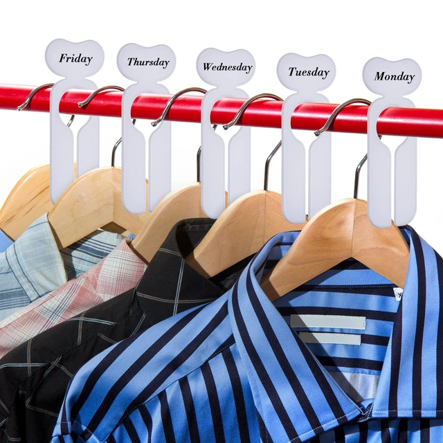 Alt view image 5 of 7 - 20 Pack Closet Dividers for Hanging Clothes Clothing Size Clothing Rack Dividers Baby Closet Dividers Weekly Clothes Organizer with 1 Piece Marker Pen for Home Closet Cloth Store