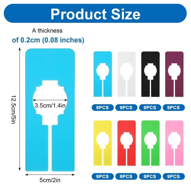 Alt view image 2 of 7 - 72 Pcs Hanging Closet Size Dividers with 2 Pcs Bonus Marker, 8 Colors Reusable Plastic Writable Rectangular Dividers Separators For Clothing Racks, Closet Organization, and Retail Store
