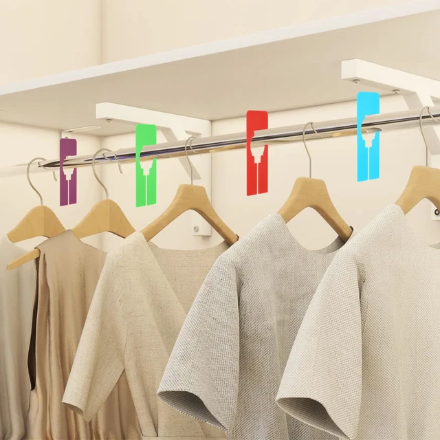Alt view image 6 of 7 - 72 Pcs Hanging Closet Size Dividers with 2 Pcs Bonus Marker, 8 Colors Reusable Plastic Writable Rectangular Dividers Separators For Clothing Racks, Closet Organization, and Retail Store