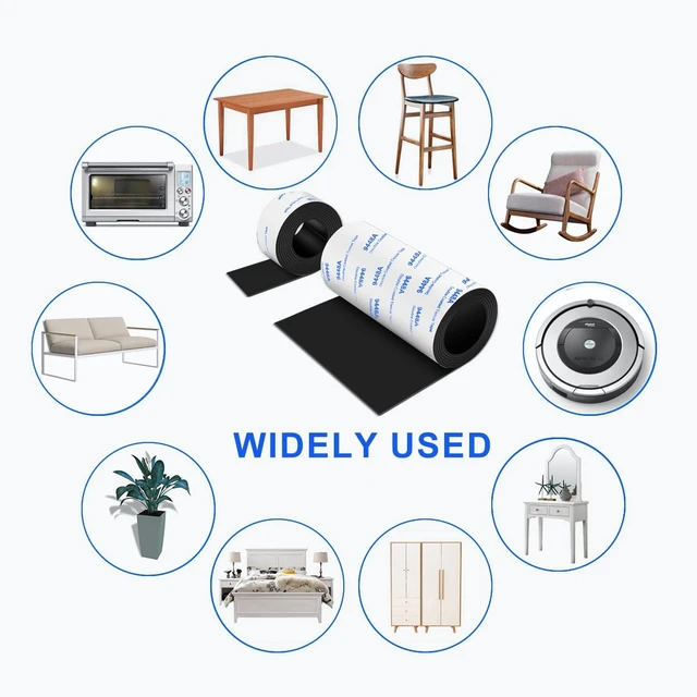 Alt view image 6 of 7 - Non Slip Furniture Pads, 2 Rolls Rubber Adhesive Pads, Adhesive Rubber Pads for Furniture and Appliances 4x40 inch+1x40 inch