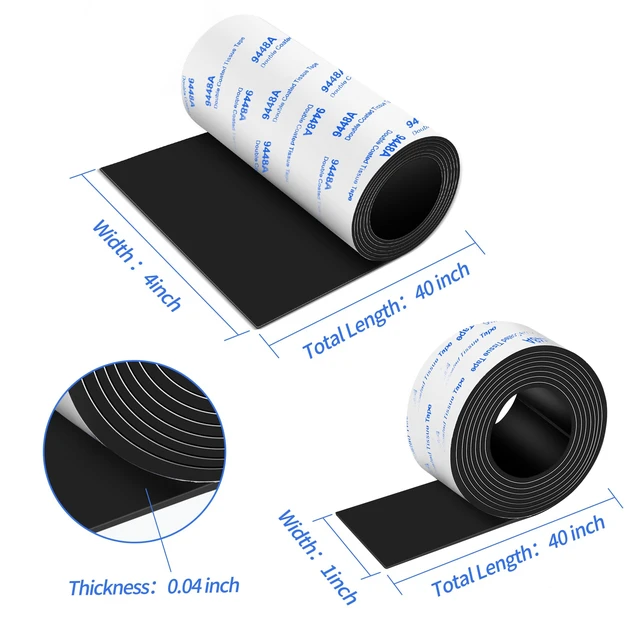 Alt view image 5 of 7 - Non Slip Furniture Pads, 2 Rolls Rubber Adhesive Pads, Adhesive Rubber Pads for Furniture and Appliances 4x40 inch+1x40 inch