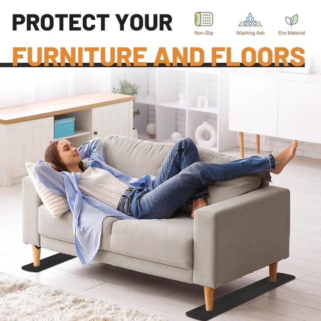 Alt view image 4 of 7 - 30 Inch Non-Slip Furniture Rail Pads for Hardwood Floors, 4 Pcs | Keeps Recliners, Sofas, Couches & Chairs In Place, Fits Hardwood & Other Types of Floors