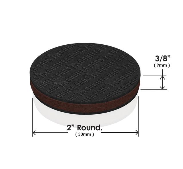 Alt view image 6 of 6 - GorillaPads CB144 Non Slip Furniture Pads/Grippers (Set of 8) Furniture Feet Floor Protectors, 2 Inch Round, Black