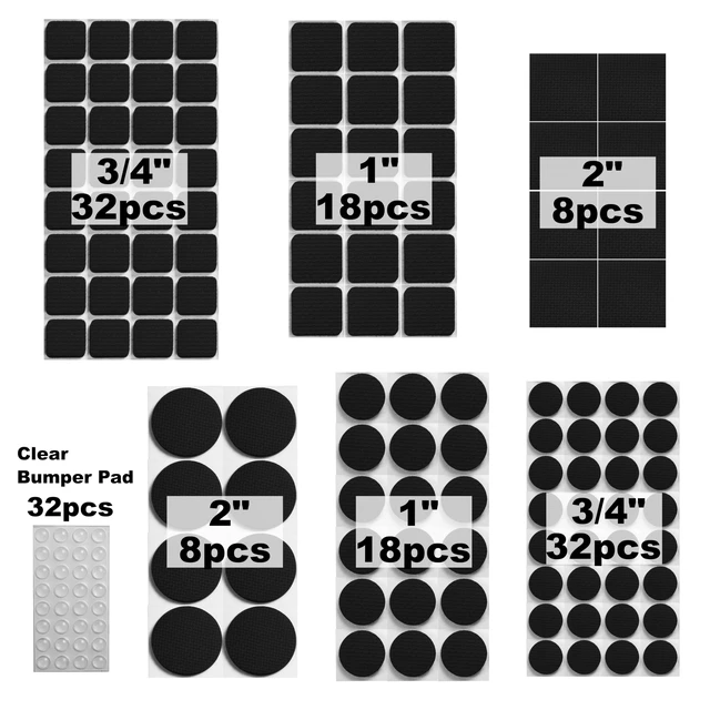 Alt view image 2 of 6 - 148 Piece Black Non Slip Rubber Furniture Pads | Self Adhesive, Protectors