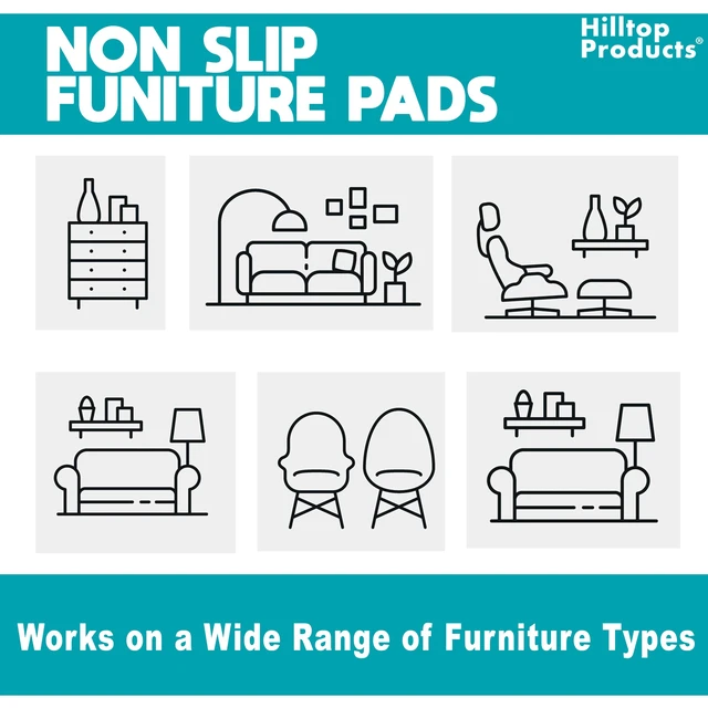 Alt view image 3 of 6 - 148 Piece Black Non Slip Rubber Furniture Pads | Self Adhesive, Protectors