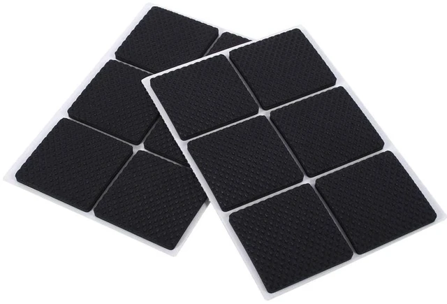 Main image of Non-Slip Rubber Furniture Pads, 12Pcs Wood Floor Protector Pad Table Chair Leg Floor Protectors Square Rubber Feet Self-Adhesive Protector Set(Black)