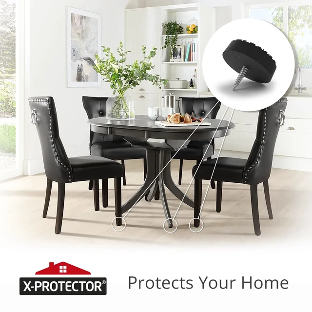 Alt view image 7 of 7 - Screw On Rubber Feet - 32 PCS 0.7" - Non Slip Furniture Pads | Premium Anti Skid Pads for Furniture Feet - Chair Leg Protectors - Furniture Grippers for All Surfaces - Protect Any Floors!