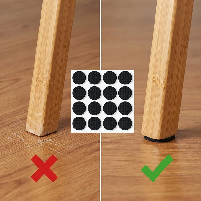 Alt view image 4 of 7 - 128Pcs Non Slip Furniture Pads, 3/4 Inch Round Anti Skid Pads for Furniture | Self Adhesive Rubber Anti Skid Grippers, Chair Leg Floor Protectors for Hardwood Floors, Keep Furniture in Place