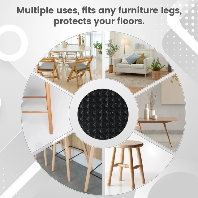 Alt view image 6 of 7 - 128Pcs Non Slip Furniture Pads, 3/4 Inch Round Anti Skid Pads for Furniture | Self Adhesive Rubber Anti Skid Grippers, Chair Leg Floor Protectors for Hardwood Floors, Keep Furniture in Place