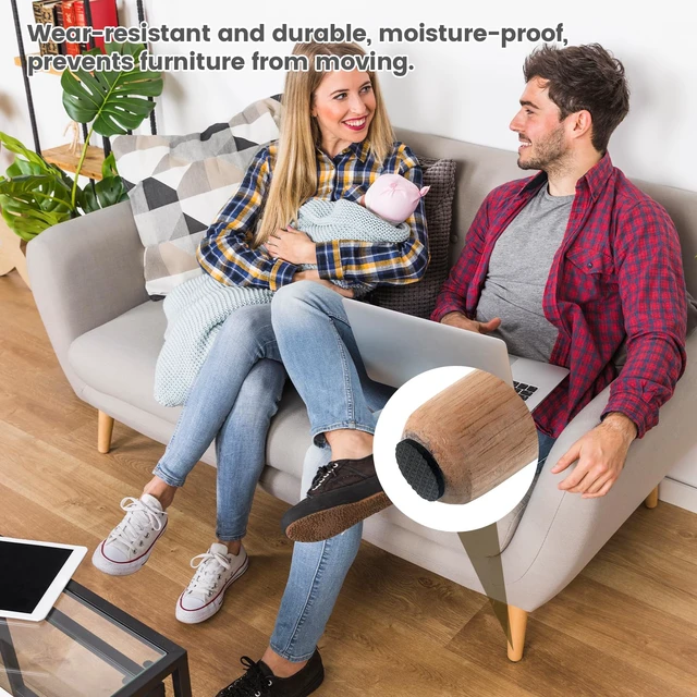 Alt view image 5 of 7 - 128Pcs Non Slip Furniture Pads, 3/4 Inch Round Anti Skid Pads for Furniture | Self Adhesive Rubber Anti Skid Grippers, Chair Leg Floor Protectors for Hardwood Floors, Keep Furniture in Place