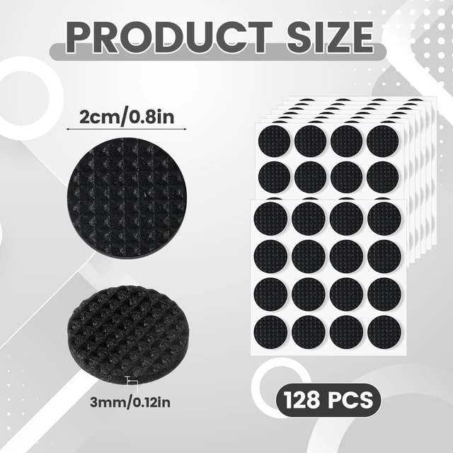 Alt view image 2 of 7 - 128Pcs Non Slip Furniture Pads, 3/4 Inch Round Anti Skid Pads for Furniture | Self Adhesive Rubber Anti Skid Grippers, Chair Leg Floor Protectors for Hardwood Floors, Keep Furniture in Place