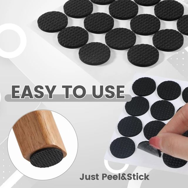 Alt view image 3 of 7 - 128Pcs Non Slip Furniture Pads, 3/4 Inch Round Anti Skid Pads for Furniture | Self Adhesive Rubber Anti Skid Grippers, Chair Leg Floor Protectors for Hardwood Floors, Keep Furniture in Place
