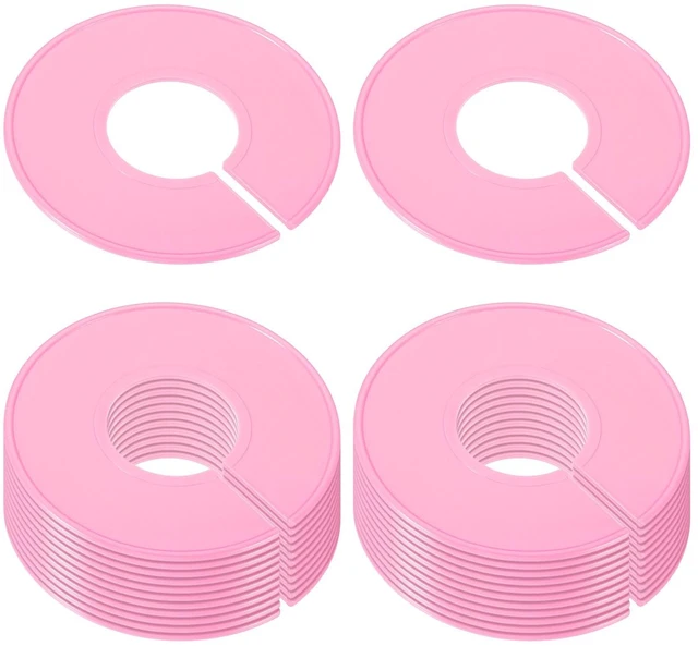 Main image of Clothes Dividers, 24 Pack Clothing Rack Size Dividers Blank Labels Sorting Round Separator for Closet, Pink