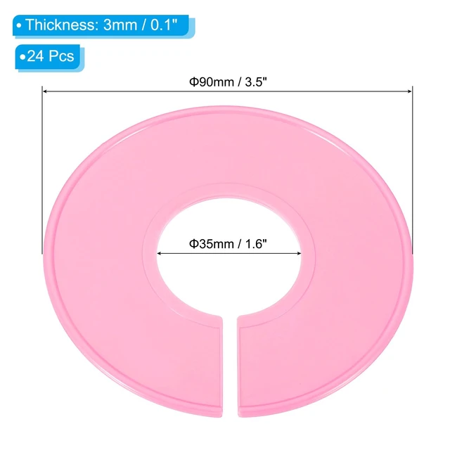 Alt view image 2 of 5 - Clothes Dividers, 24 Pack Clothing Rack Size Dividers Blank Labels Sorting Round Separator for Closet, Pink