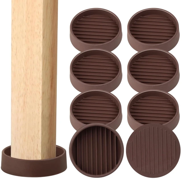 Main image of Rubber Non-Slip Furniture Pads, 2"x2" Casters Cup, Round, Brown, 8 PCS | Rubber Feet Floor Protector For Hardwood Floors, Prevent Scratching of The Floor, For Bed Sofa Table and Chair, Stopper