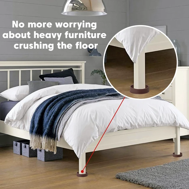 Alt view image 4 of 7 - Rubber Non-Slip Furniture Pads, 2"x2" Casters Cup, Round, Brown, 8 PCS | Rubber Feet Floor Protector For Hardwood Floors, Prevent Scratching of The Floor, For Bed Sofa Table and Chair, Stopper