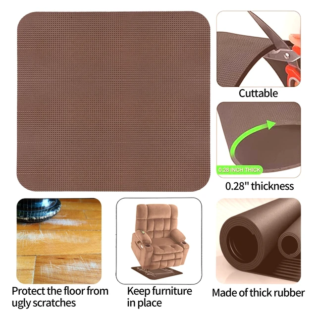Alt view image 4 of 7 - Recliner Pads for Hardwood Floors Non Skid Furniture Gripper Pad Floor Rubber Mat,Anti Slide Furniture Pad Hardwood Floor Protector,Swivel Chairs Recliner Mats Non Slip Recliner Grippers Coffee
